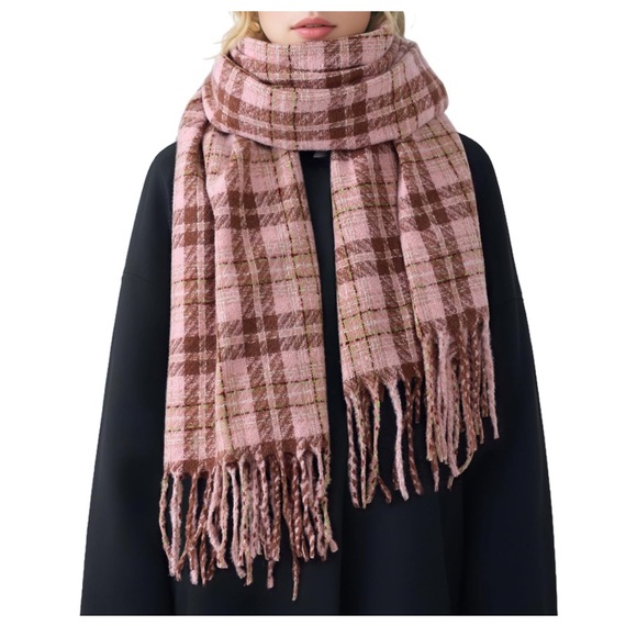 🌹🆕 Cashmere Pashmina Wrap Shawl Plaid Fringe Scarf Christmas gift - Picture 3 of 7